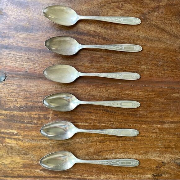 Antique 1921 Oneida Community Plate Grosvenor Teaspoons Set of 6 No Monogram - Picture 2 of 10